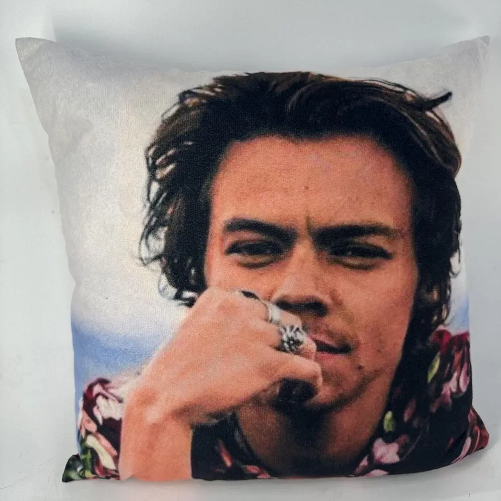Harry Styles Photo Print‎ Decorative Throw Pillow Fan Merchandise Soft Plush